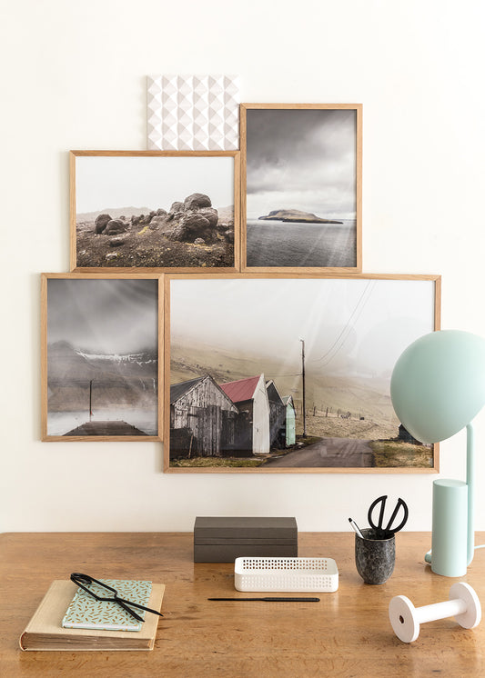 Billedvæg med Færøerne plakater