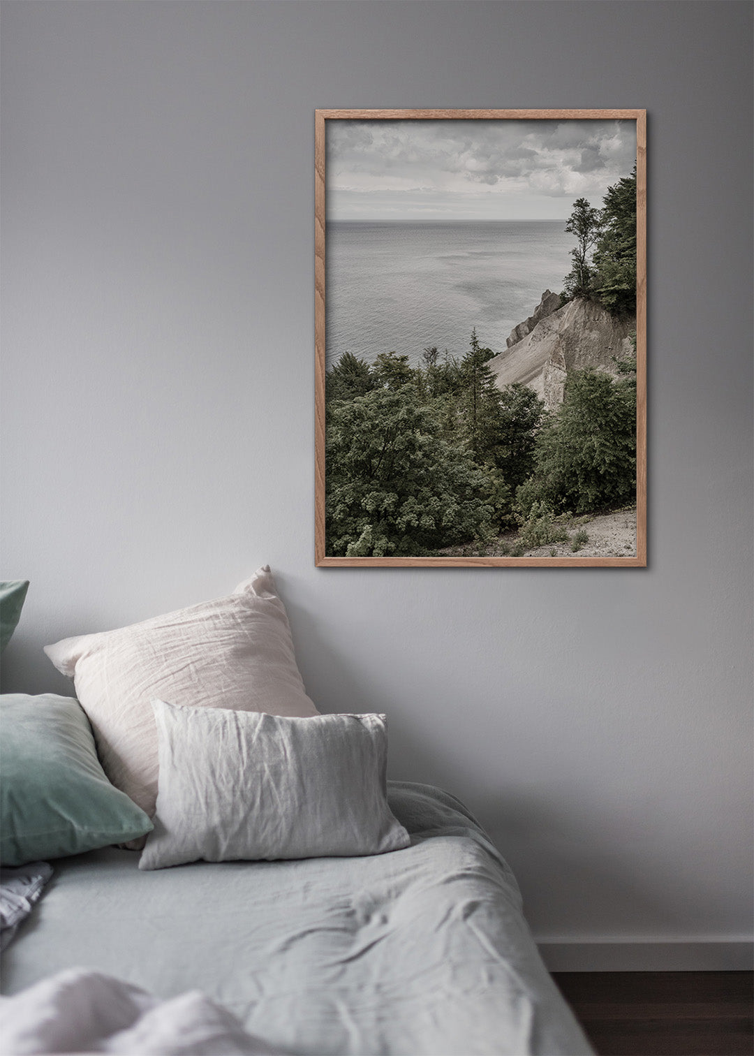 Indretning med plakat fra Møns Klint